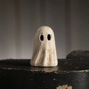 Bethany Lowe Tall Ghost Luminary Small Mini Paper Mache Halloween Decor NEW
